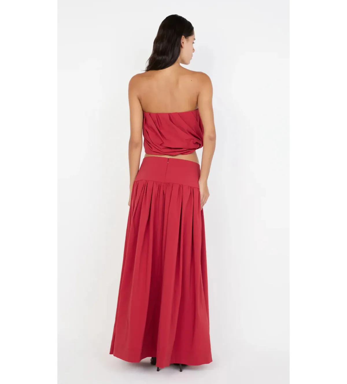 Bec & Bridge Dante Bubble Top and Maxi Skirt Set Cherry Size AU 6 - Image 4