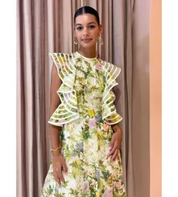 Alemais Eden Flounce Midi Dress Floral Size AU 6 for rent on The Volte - image 2