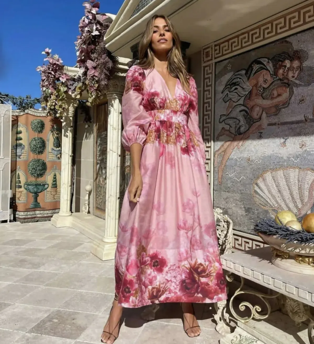 Sheike Swan Lake Midi Dress in Pink Size 14 - Image 1