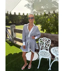 Zimmermann The Hypnotic Tuck Mini Dress in Stripe Size 0/AU 8  for rent on The Volte - image 2