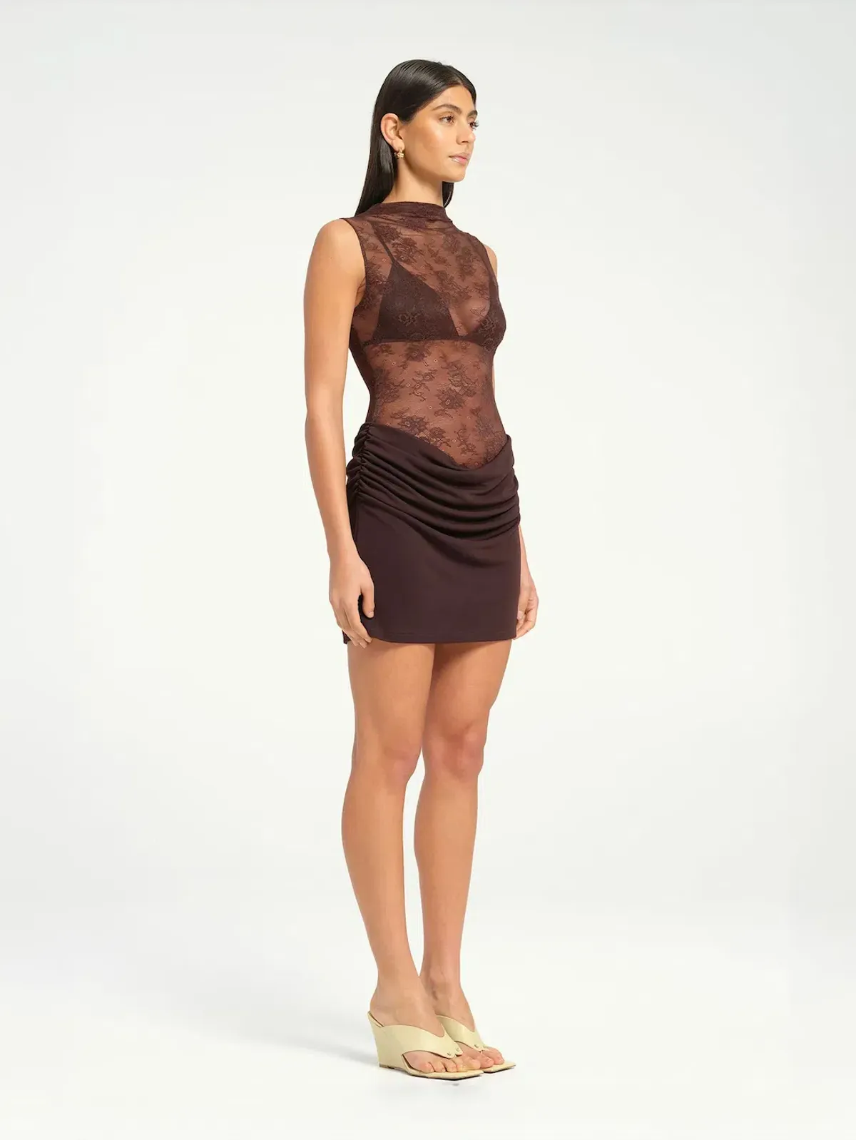 Benni Darby Mini Dress Chocolate Size 8/AU 8 - Image 2