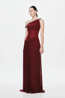 Misha The Sisal Mesh Maxi Dress in Port Size S/AU8 for rent on The Volte - image 2