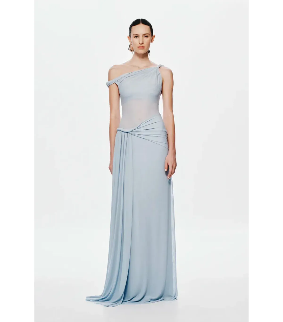 Misha The Sisal Mesh Maxi Dress in Dove Blue Size XS / AU 6 - Image 1