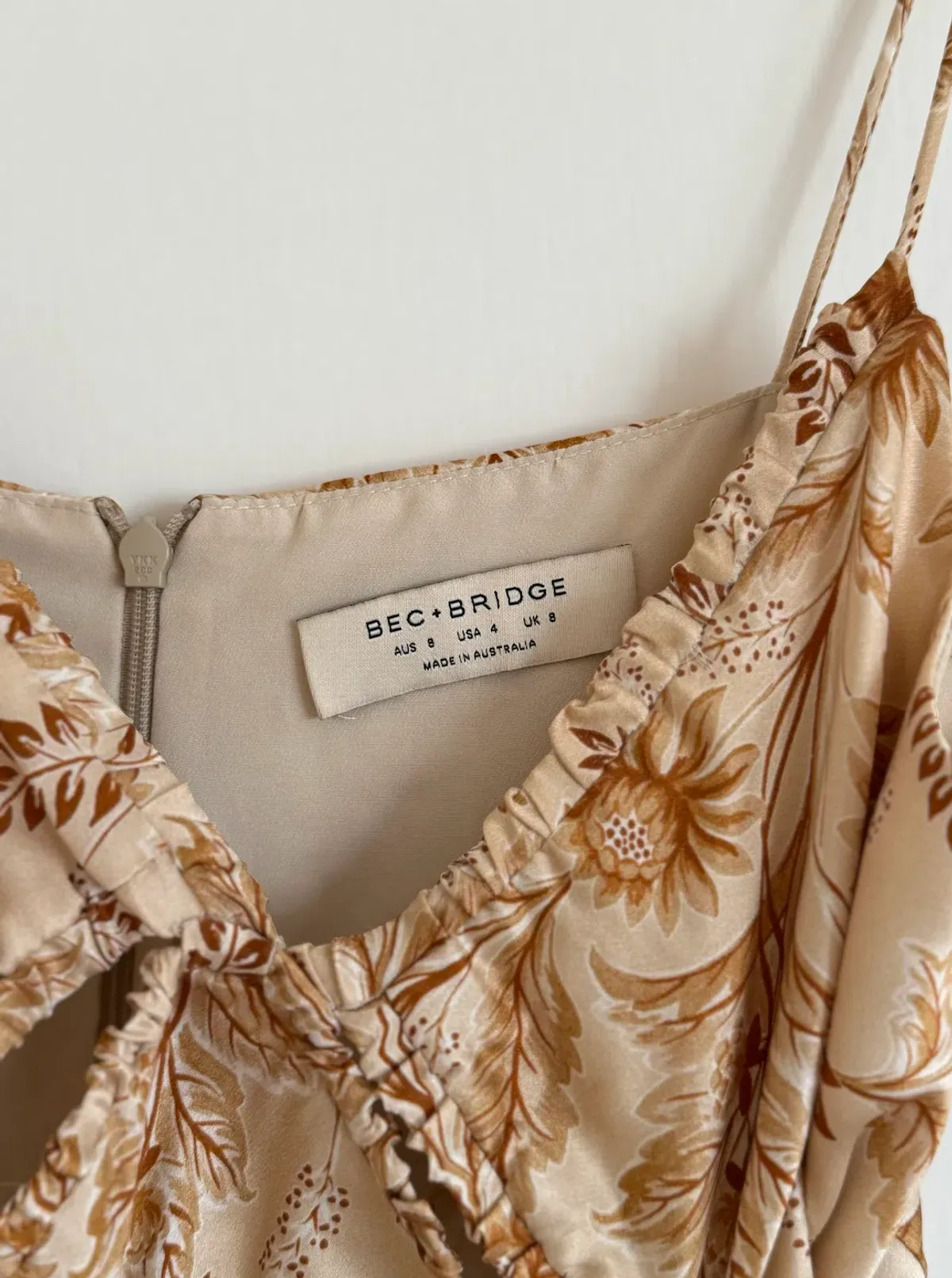 Bec & Bridge Fleetwood Midi Dress Cream Floral Size 8 - Image 10