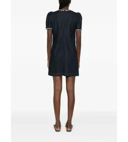 Zimmermann Embellished Denim Mini Dress in Black Size 2/AU 12 for rent on The Volte - image 4