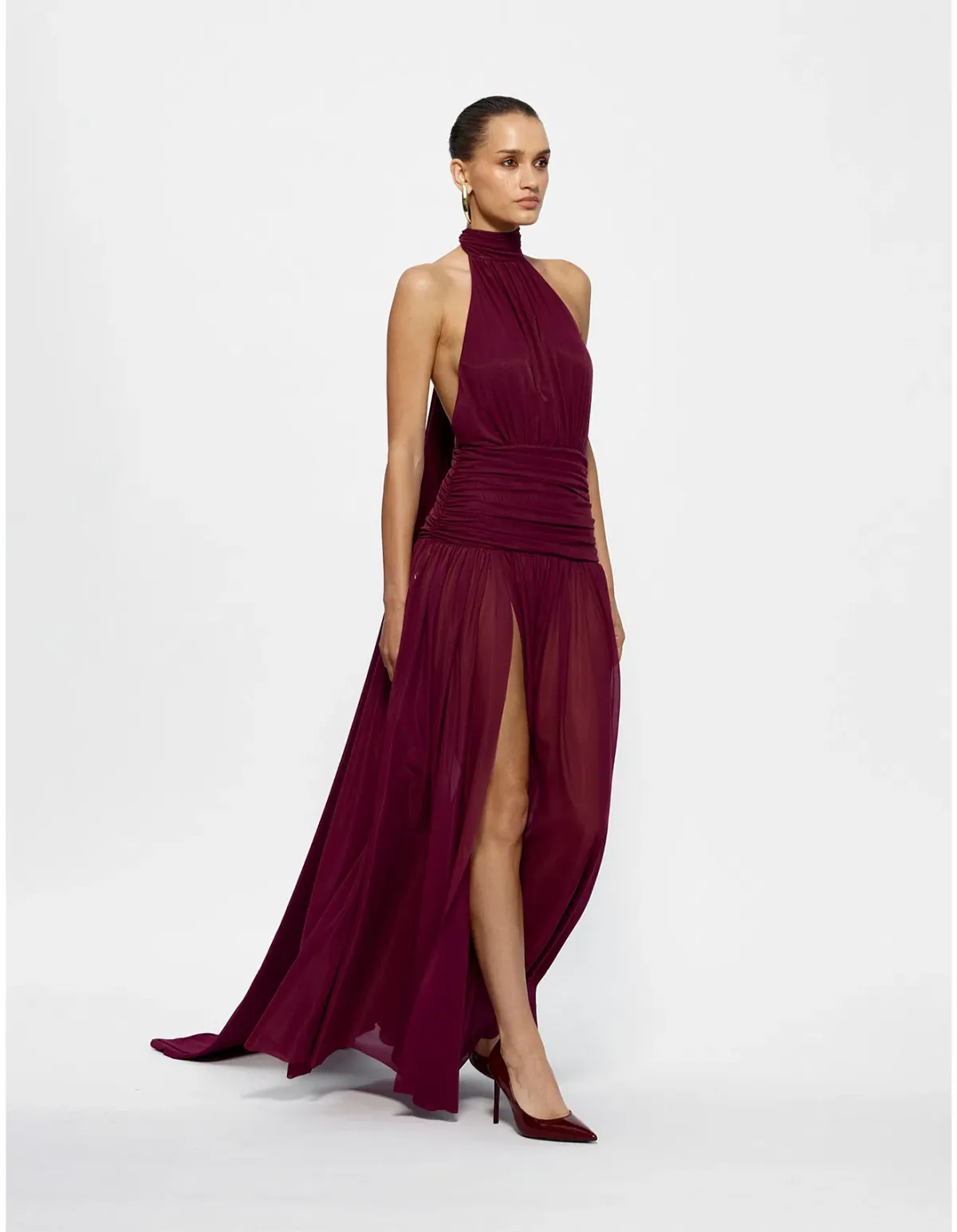 Effie Kats Verity Gown Burgundy Size 8 - Image 1