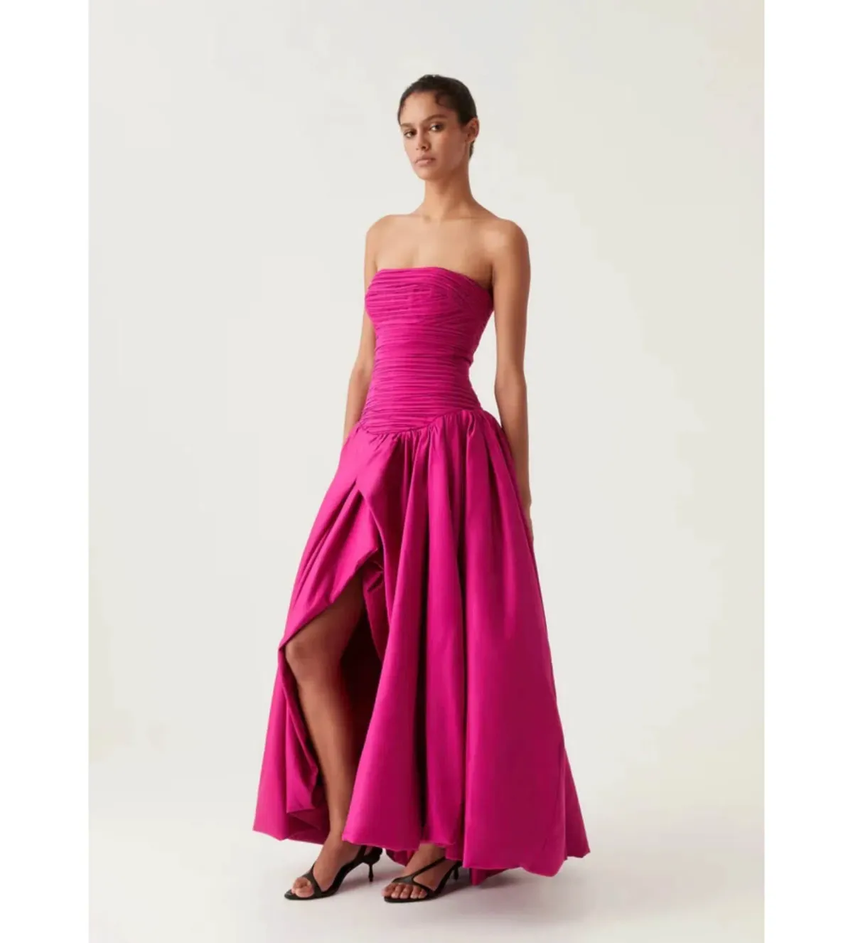 Aje Violette Bubble Hem Maxi Dress Deep Magenta; size 8 - Image 3
