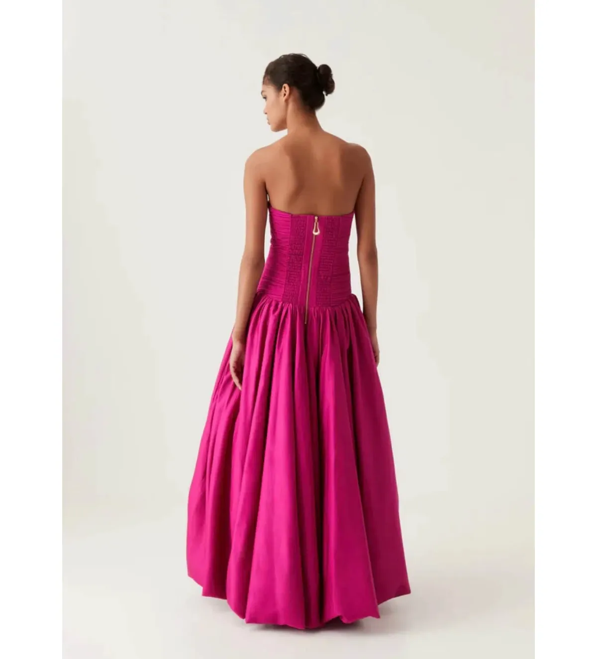 Aje Violette Bubble Hem Maxi Dress Deep Magenta; size 8 - Image 4