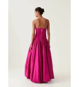 Aje Violette Bubble Hem Maxi Dress Deep Magenta; size 8 for rent on The Volte - image 4