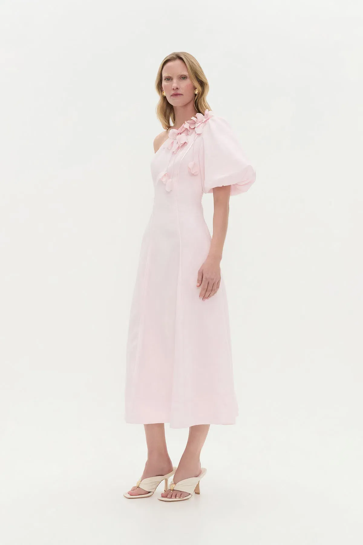 Aje Camille Midi Dress in Pastel Pink Size 8 - Image 4