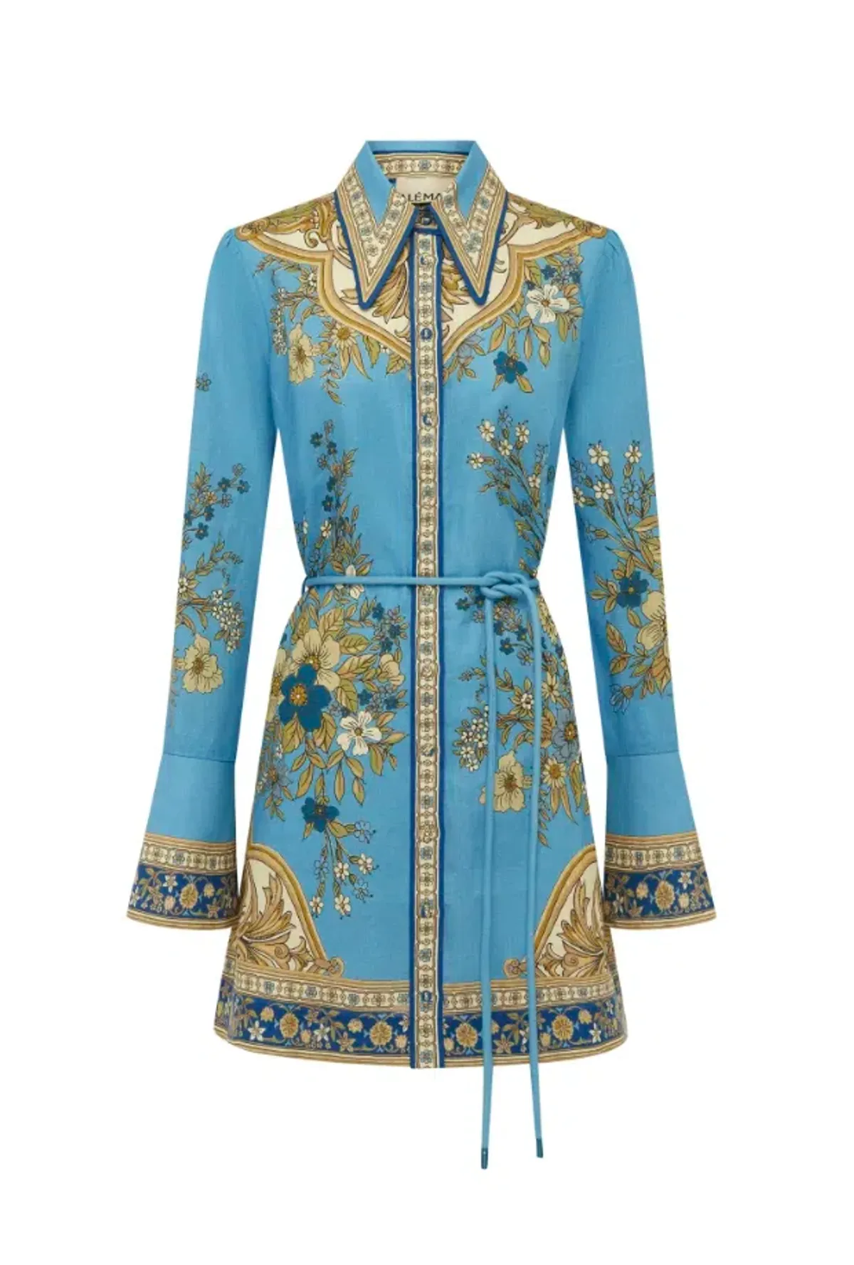 Alemais Cassie Mini Dress Blue Print Size 16 - Image 4