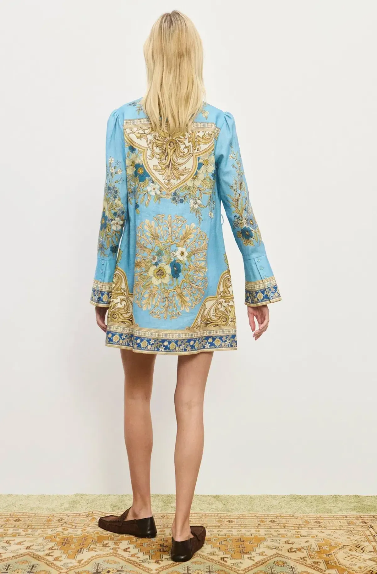 Alemais Cassie Mini Dress Blue Print Size 16 - Image 3