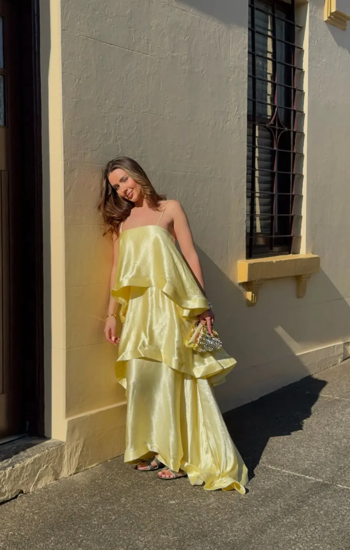 Elliatt Tilly Tiered Maxi Dress Butter Yellow Size M/AU 10 - Image 2