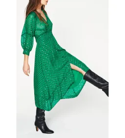 Ba&Sh Cyana Midi Dress Green Print Size 1/AU 8-10 for rent on The Volte - image 3
