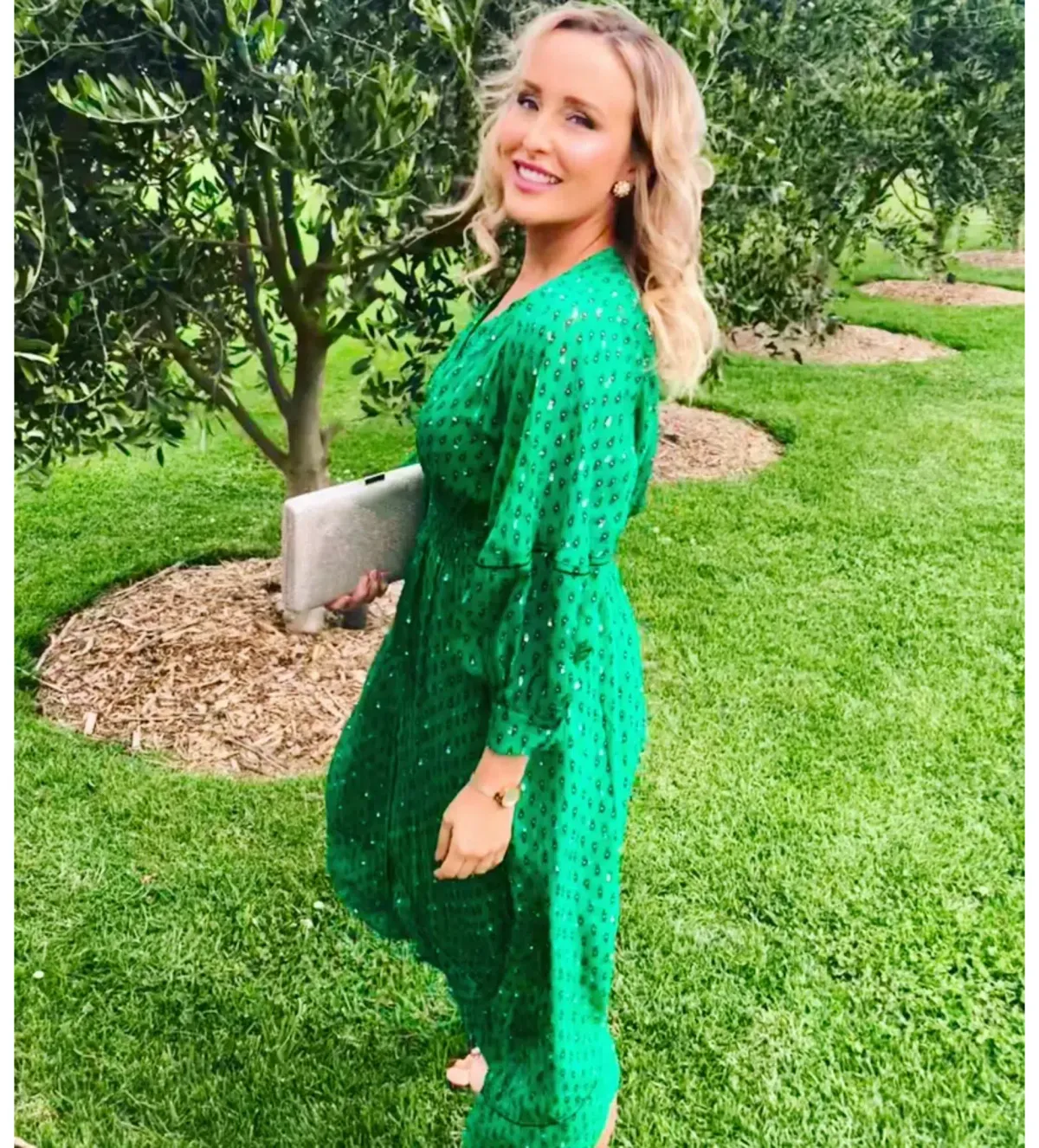 Ba&Sh Cyana Midi Dress Green Print Size 1/AU 8-10 - Image 6