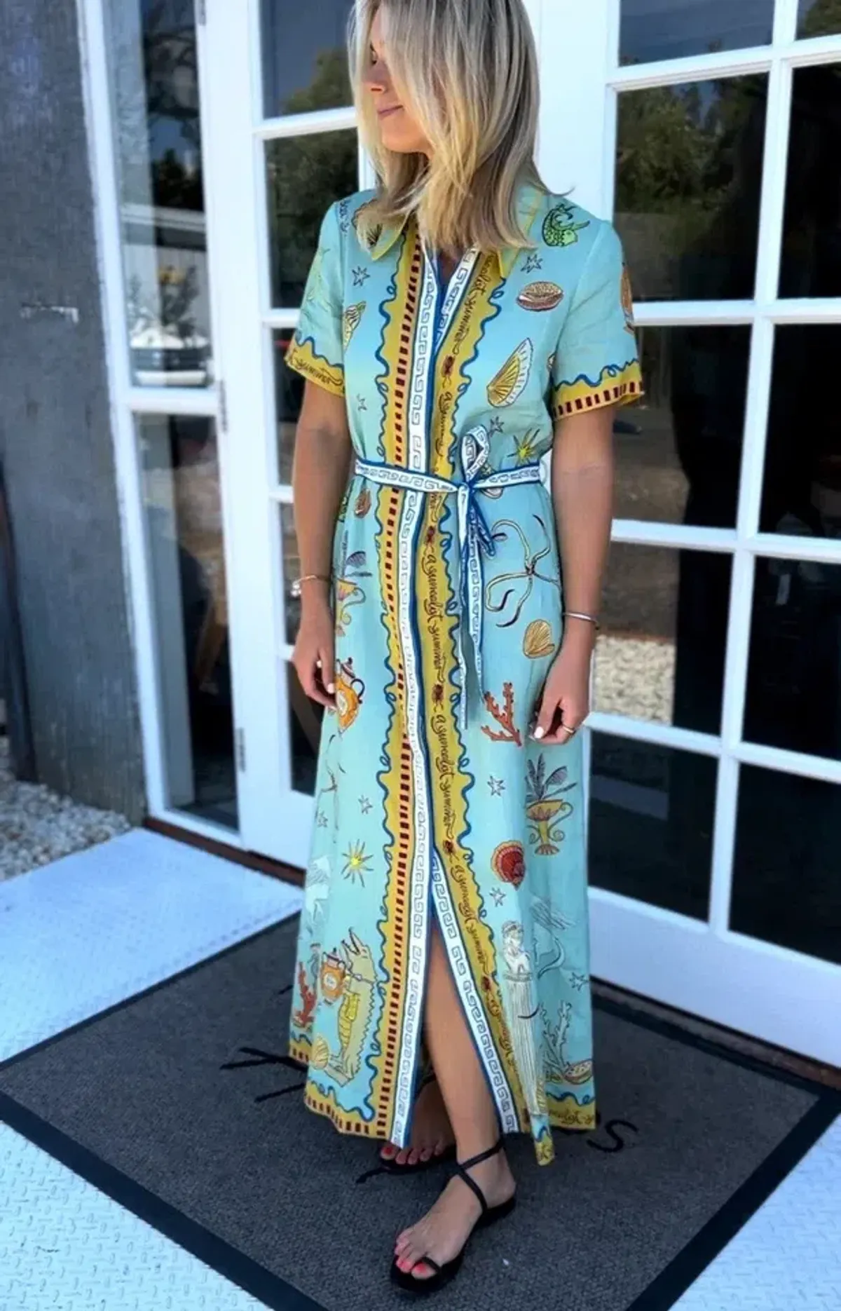 Alemais Surrealist Summer Shirtdress Midi Size Print AU10 /US6 - Image 3