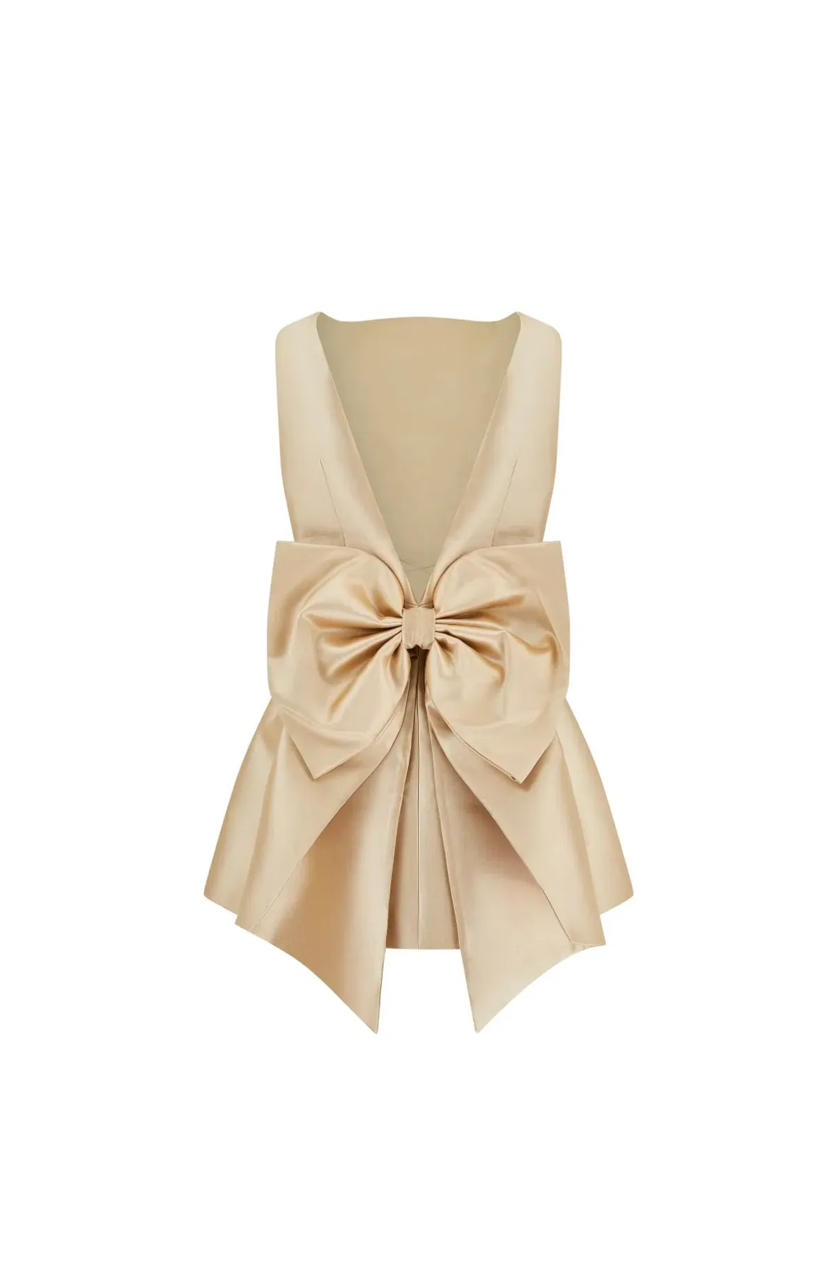 Odd Muse The Ultimate Muse Bow Detail Mini Dress in Gold Size AU10 - Image 3