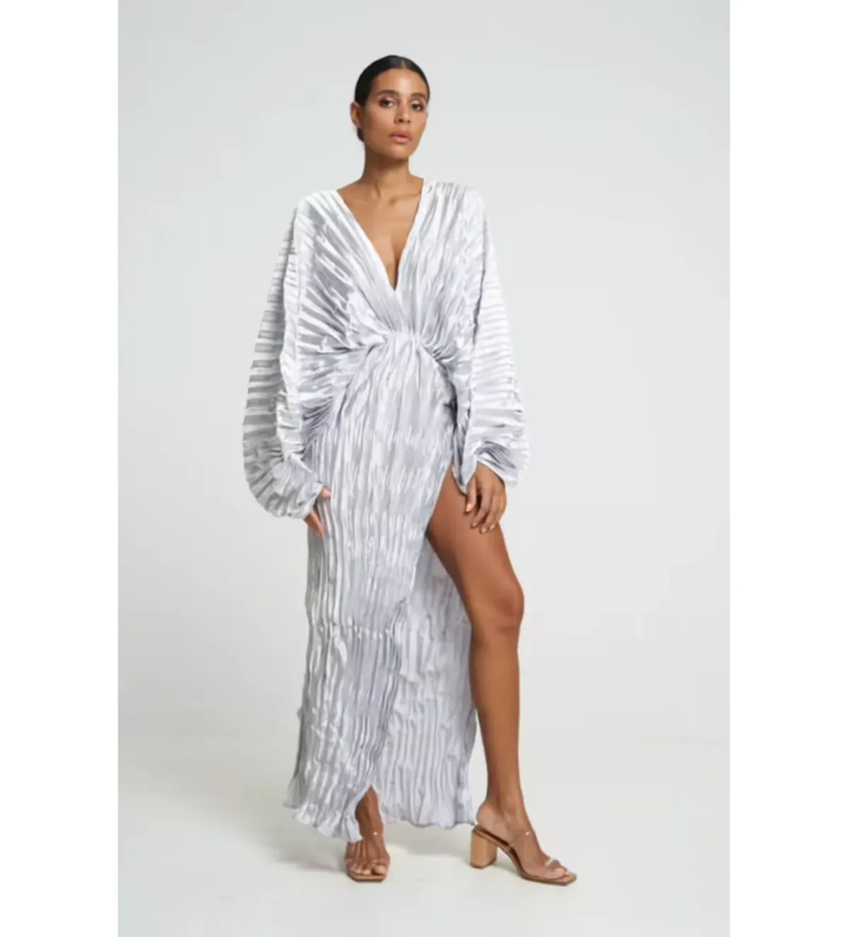  L'Idée Deluxe Gown in Silver Size AU10 - Image 1