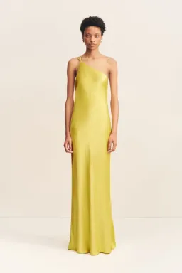 Shona Joy Sofia One Shoulder Cowl Maxi Dress Lime Size 8  for rent on The Volte - image 1