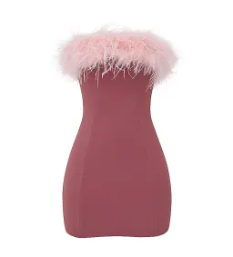 House Of Cb Alexa Warm  Mini Dress Size Pink Feather XS/ AU 6 for rent on The Volte - image 8
