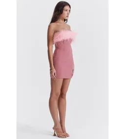 House Of Cb Alexa Warm  Mini Dress Size Pink Feather XS/ AU 6 for rent on The Volte - image 5