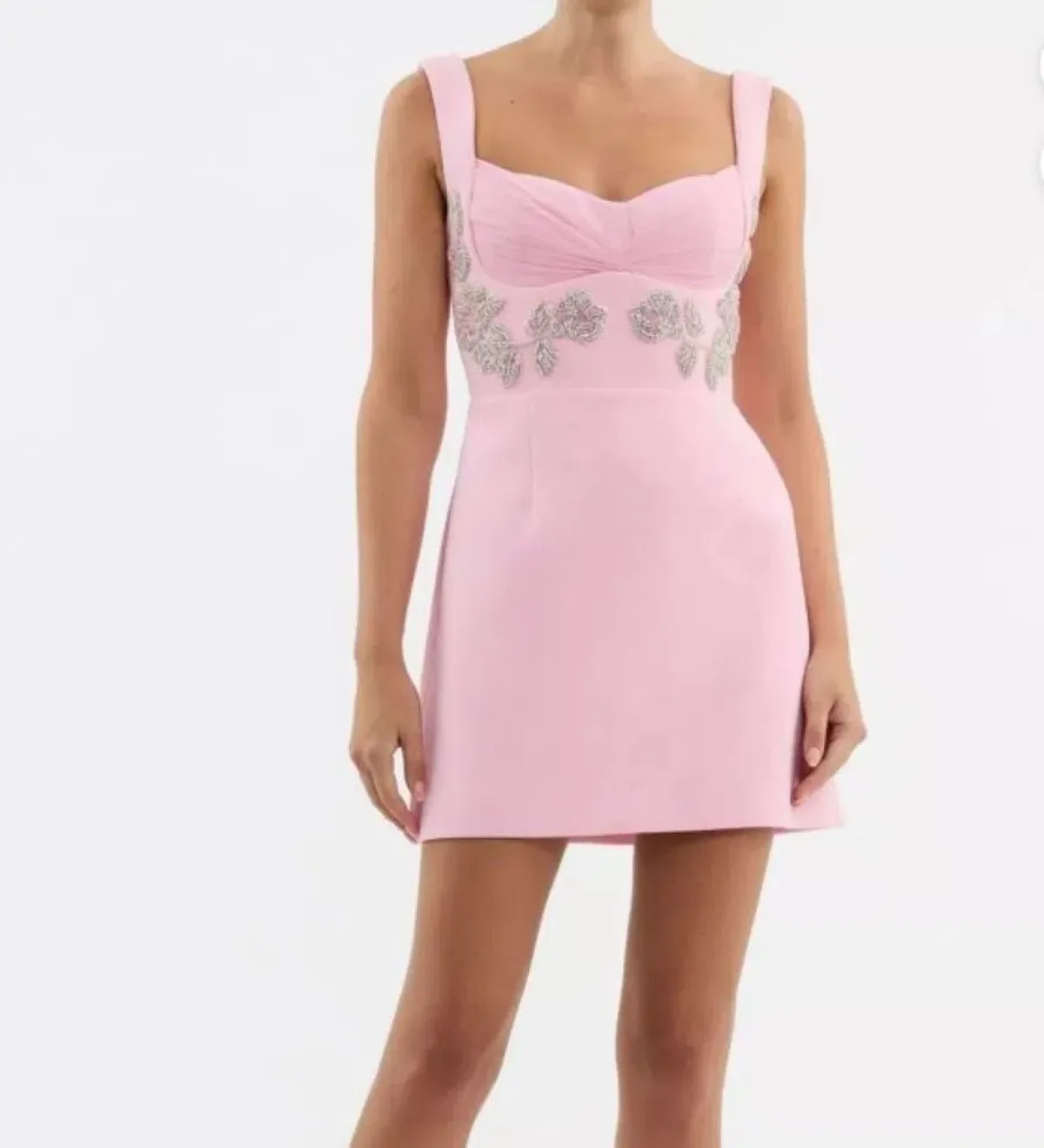 Rebecca Vallance Jenna Bustier Mini Dress Pink Size 16 - Image 2