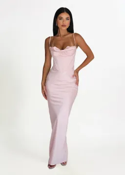 House of CB Charmaine Blush Pink Corset Maxi Dress Size 8 for rent on The Volte - image 1