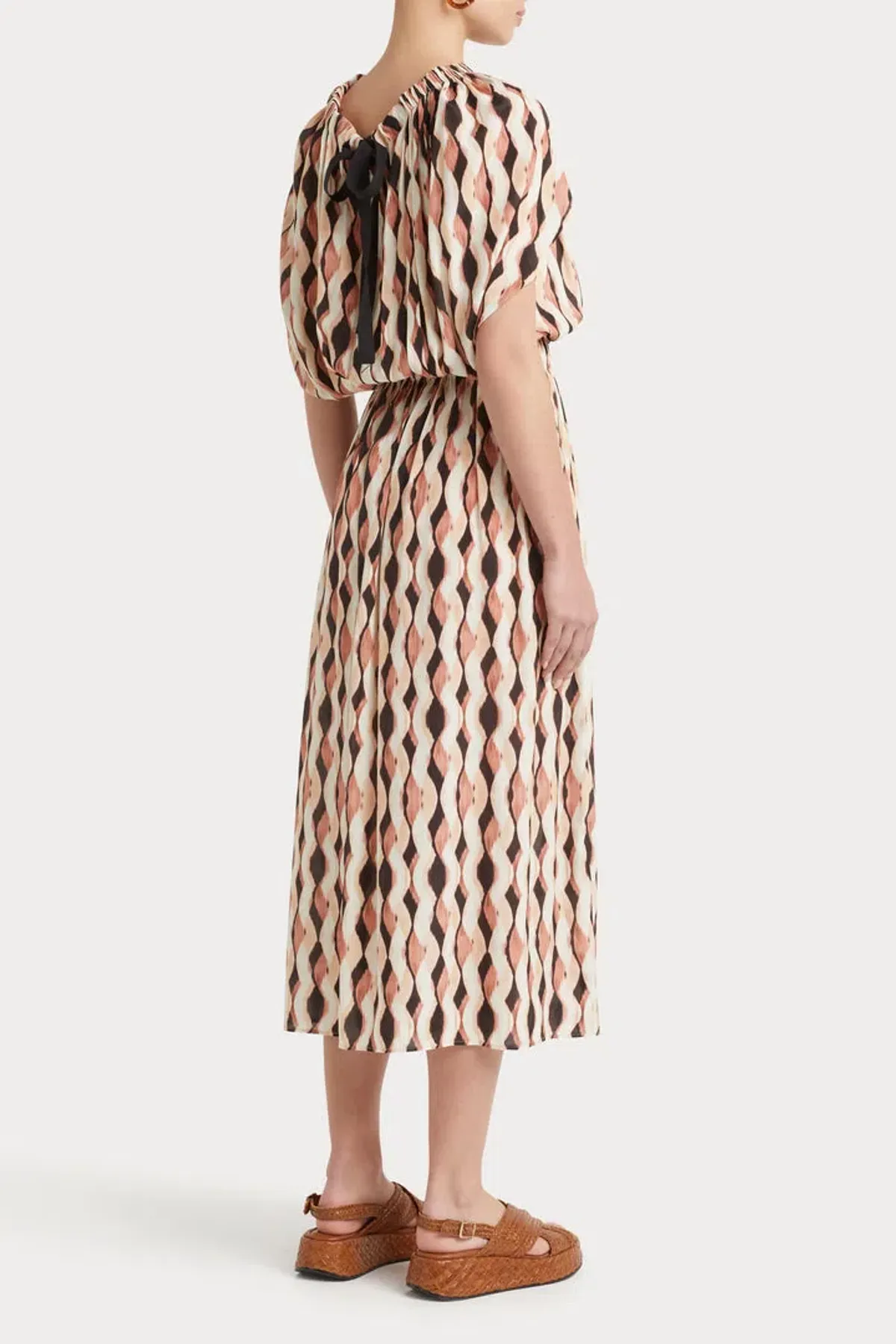 Husk Florence Print Midi Dress in Brown Size M/AU 10 - Image 4