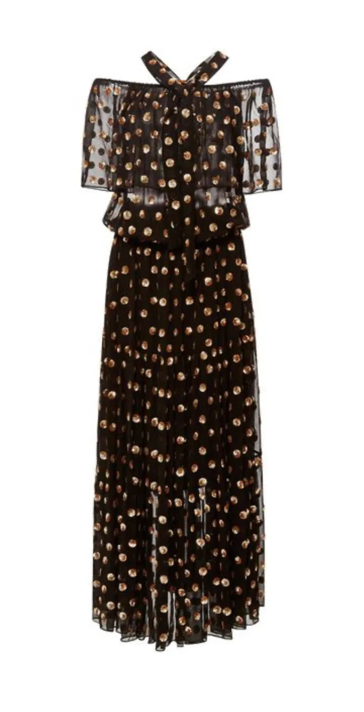 TEMPERLEY LONDON Jolie Sequin Embellished Georgette Maxi Dress Black, Size 8 - Image 13