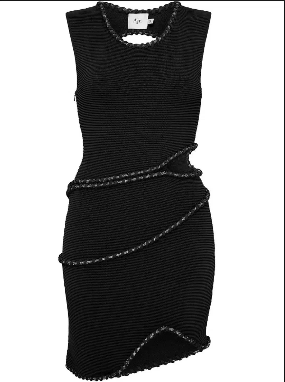 Aje - Undulating Cut Out Mini Dress Black-  Size 8 - Image 2