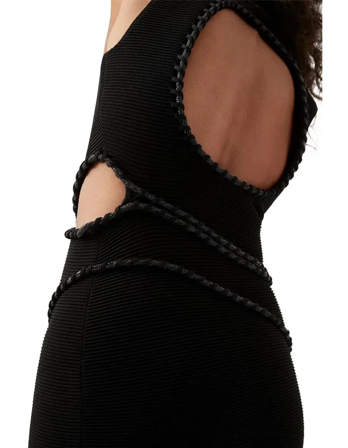 Aje - Undulating Cut Out Mini Dress Black-  Size 8 - Image 4