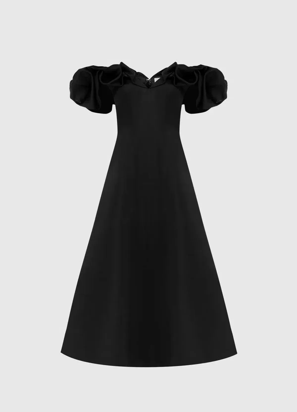 Leo Lin Annie Off Shoulder Frill Midi Dress Black Size 10  - Image 3