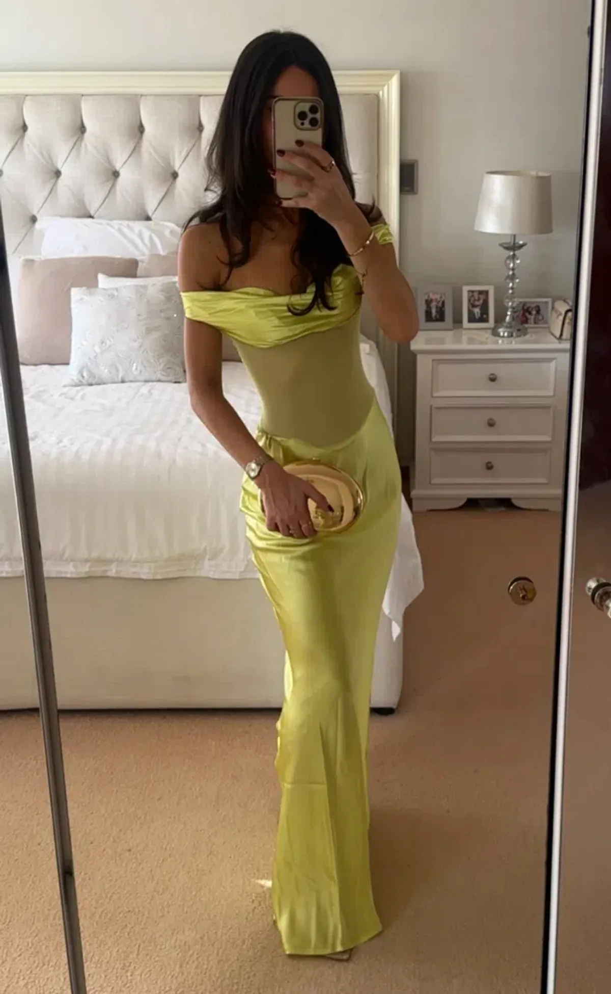 Natalie Rolt Gwynetth Gown Maxi Dress in Chartreuse Size S/AU 8 - Image 3