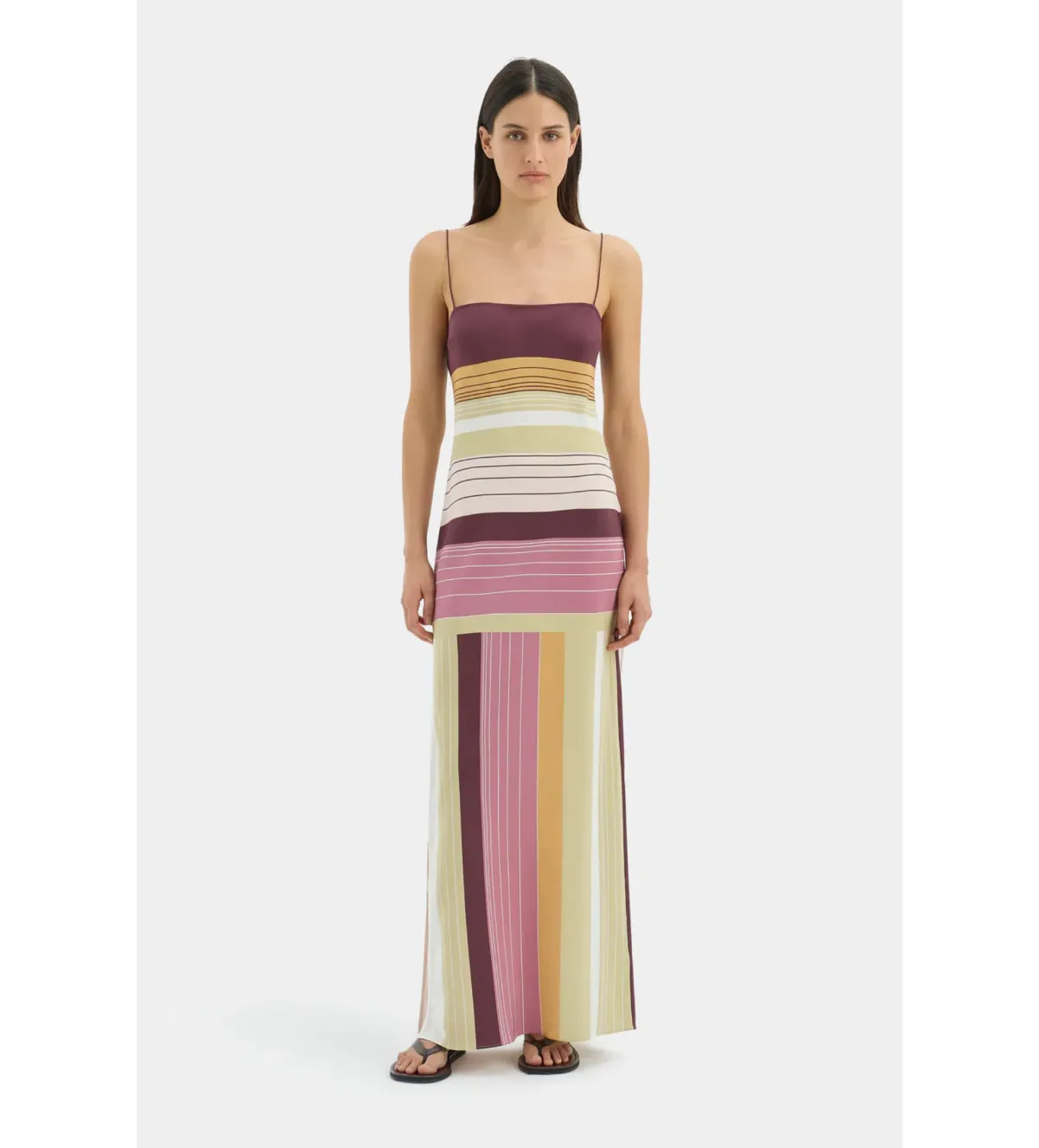 Sir The Label Fontana Slip Maxi Dress in Elisa Stripe Size 8 - Image 1