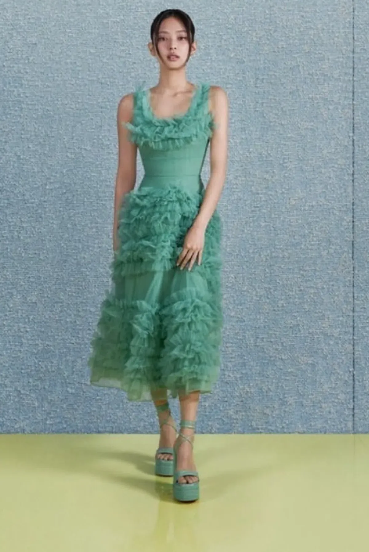 Molly Goddard Mertyl Tiered Ruffled Tulle Midi Dress Size 12 - Image 3