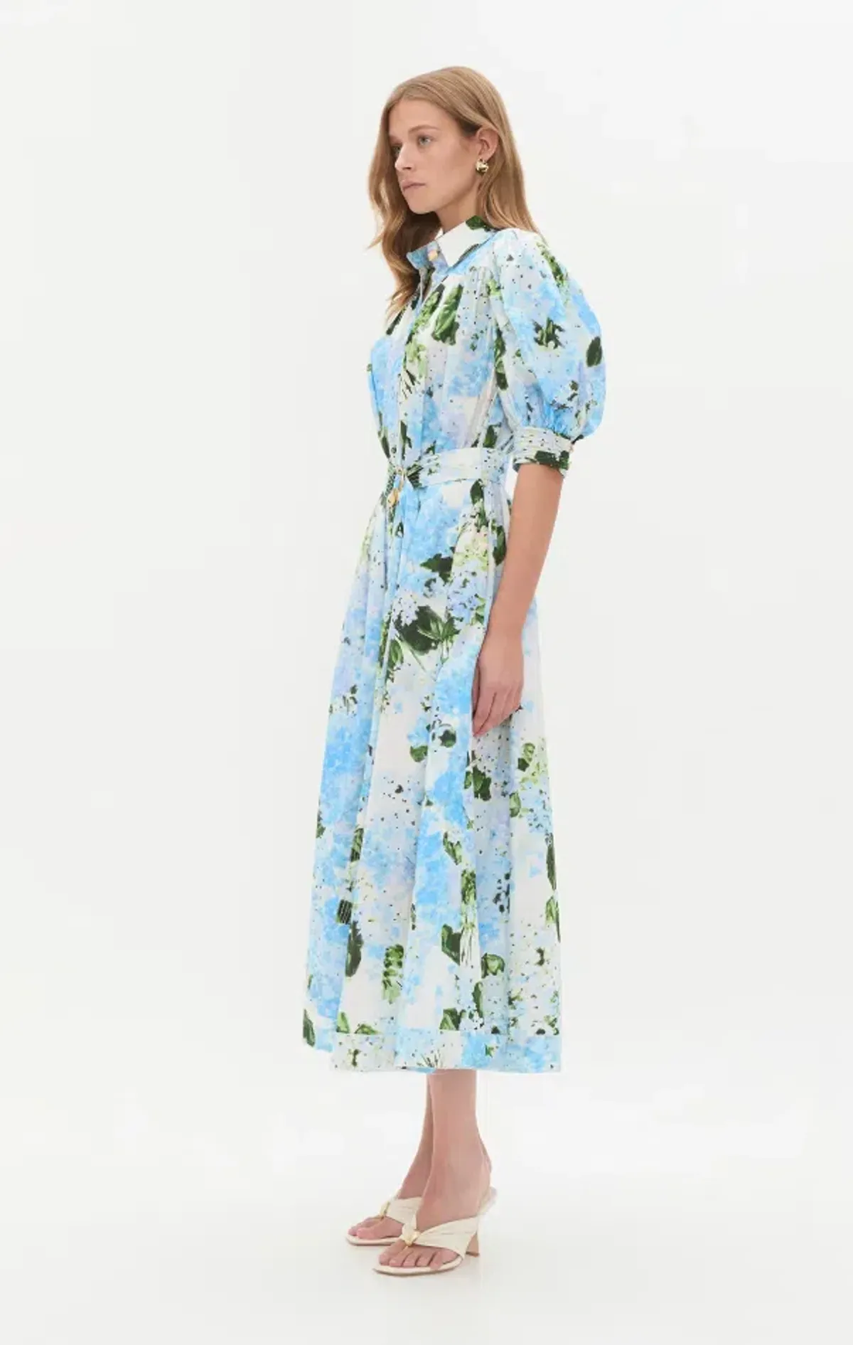 Aje Manifest Midi Dress Blue Multi Size 12 - Image 2