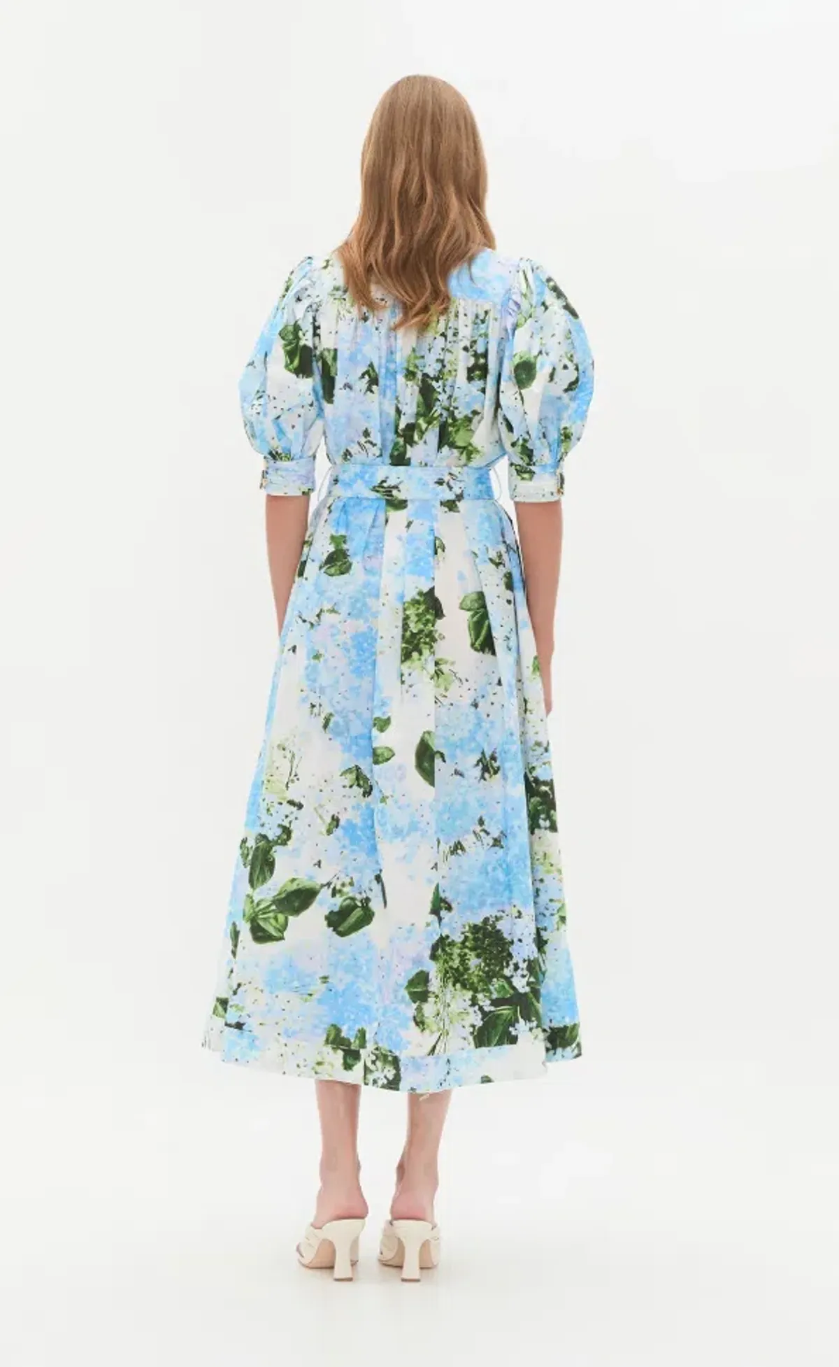 Aje Manifest Midi Dress Blue Multi Size 12 - Image 3