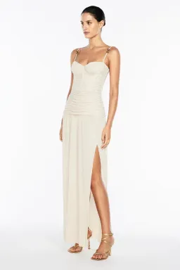 Manning Cartell Double Time Pleat Maxi Dress Nougat Size AU 6 for rent on The Volte - image 2