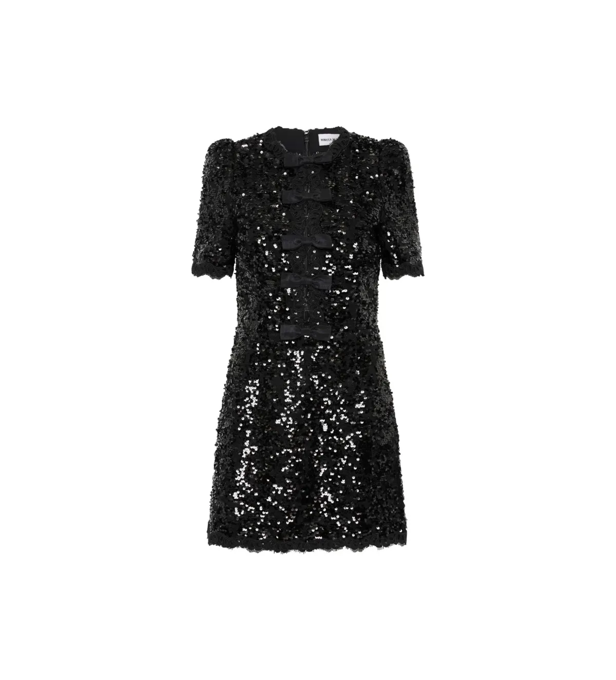 Rebecca Vallance Diana Bow Mini Dress Black Size 8 - Image 4