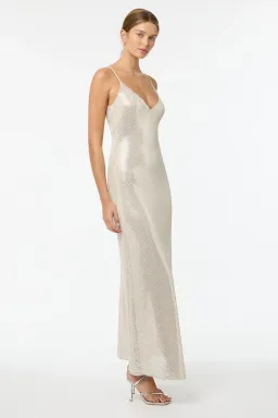 Manning Cartell High Voltage Slip Maxi Dress Nude Silver Size 6  for rent on The Volte - image 2