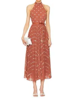 Zimmermann Sunray Picnic Dress Aragon/Cream Polka Dot, Leather Tie Belt Size 4/AU16 for rent on The Volte - image 1