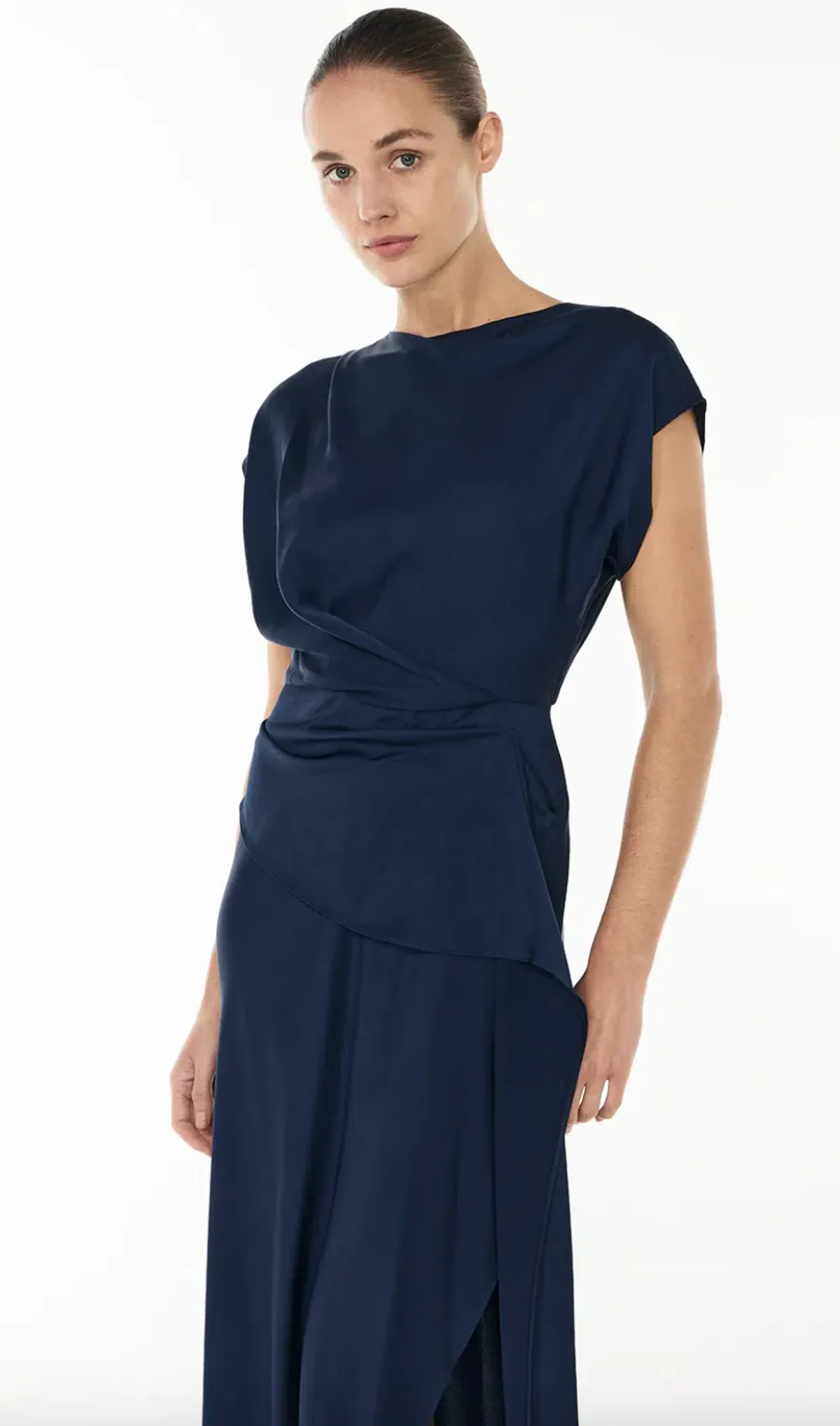 Manning Cartell Fluid Notion Drape Dress Navy Size 10 - Image 3