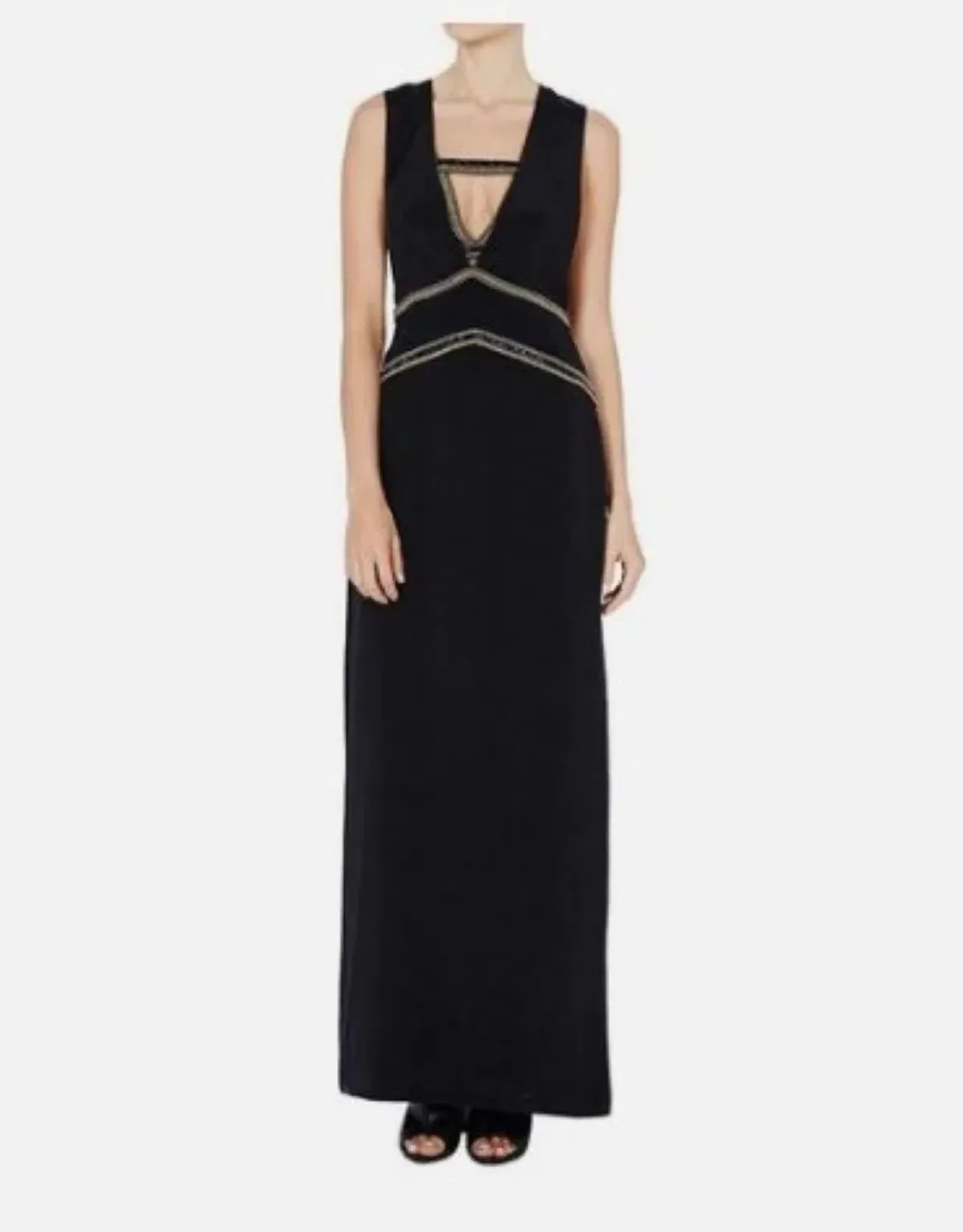 Sass & Bide Dimanche Black Maxi Dress With Matching Bralette Size AU 14 - Image 1