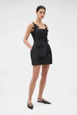 Oroton Bow Detail Mini Dress Black Size 10 for rent on The Volte - image 3