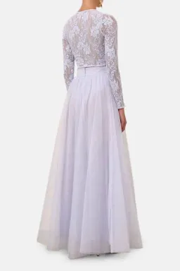 Zimmermann Long Sleeve Lace body suit & Skirt light blue for rent on The Volte - image 2