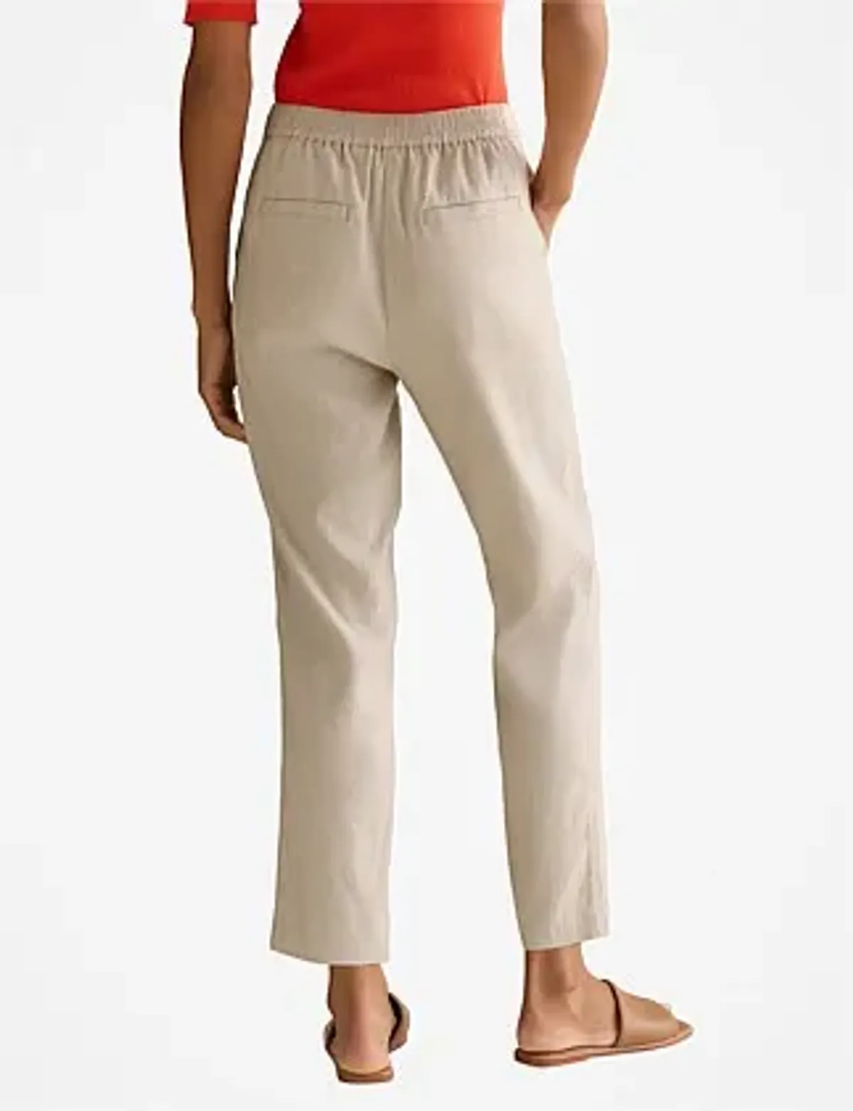 Yarn Dyed Stretch Linen Blend Pull On Pant - Image 4