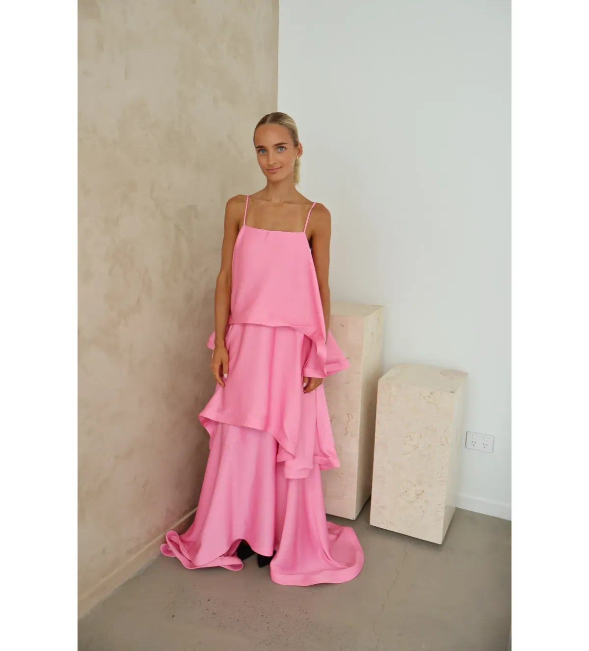 Elliat Tilly Tiered Maxi Dress in Pink Size XS/AU 6 - Image 1