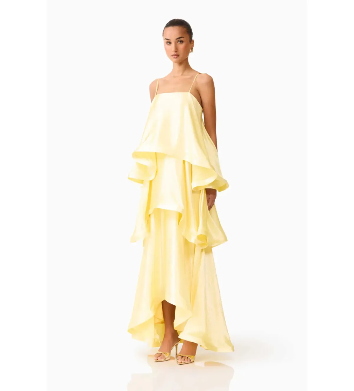 Elliat Tilly Tiered Maxi Dress in Butter Yellow Size S/AU 8 - Image 2
