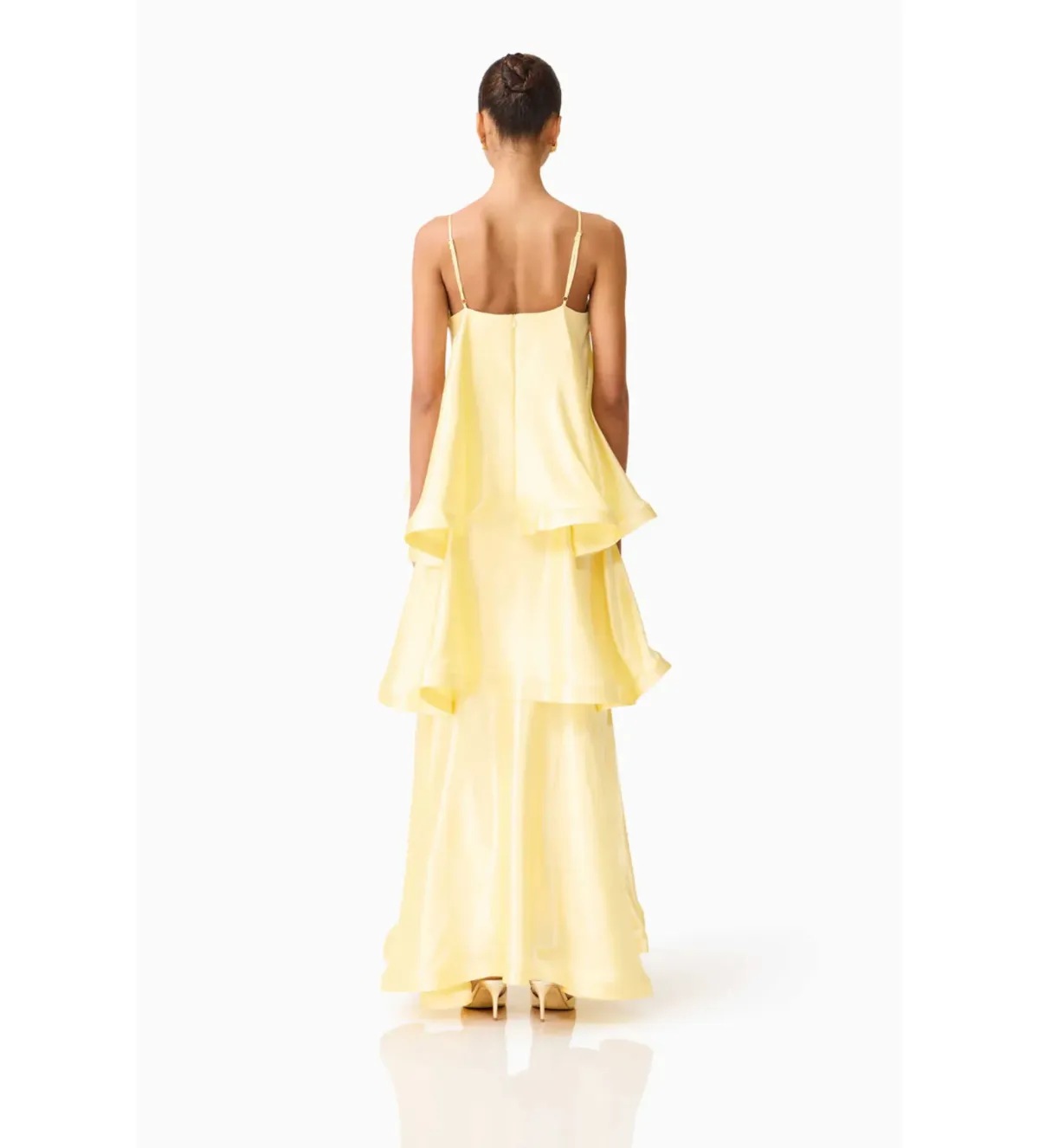 Elliat Tilly Tiered Maxi Dress in Butter Yellow Size M/AU 10 - Image 3