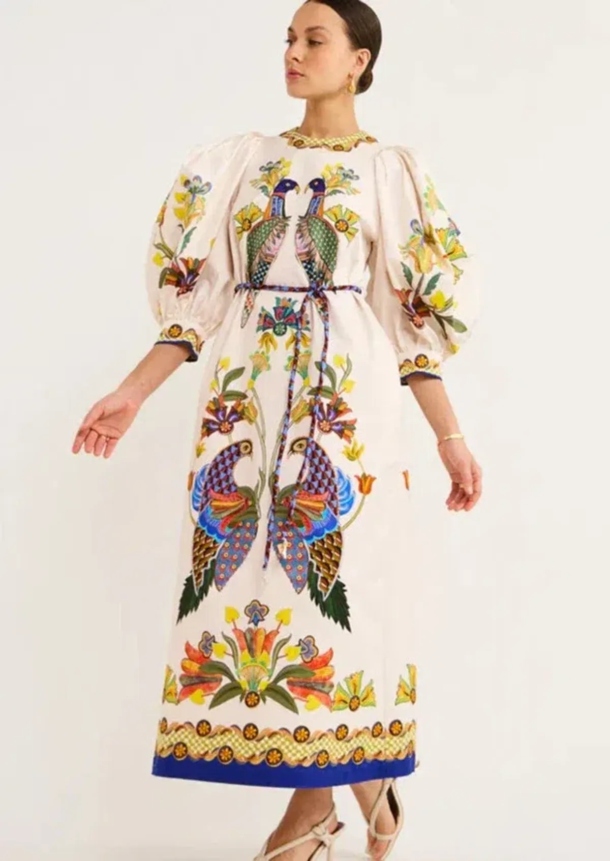 Alemais Effie Puff Sleeved Dress Print Size 12 - Image 2